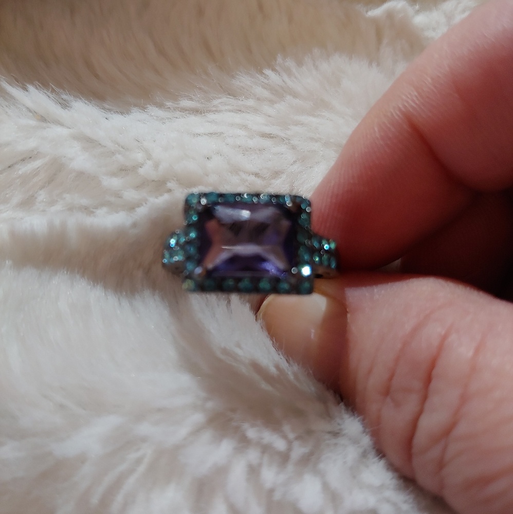 Beautiful Amethyst and Blue Topaz inspired Ring